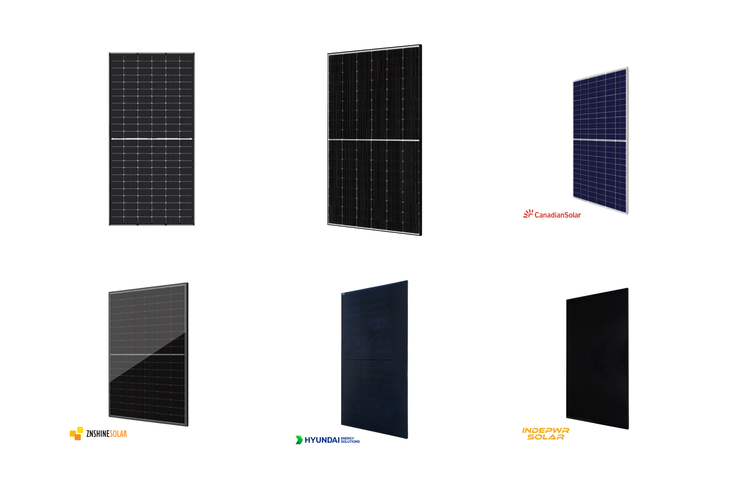 Different types of solar panels